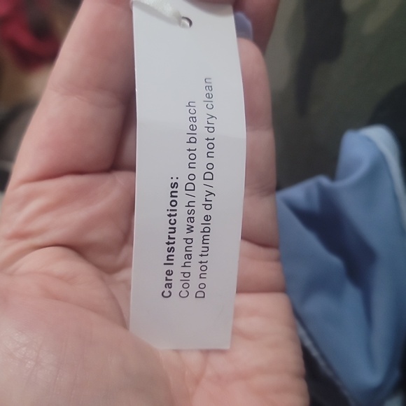 IVY swimwear side tie string bikini bottoms swimsuit small blue ruched back - Picture 7 of 7